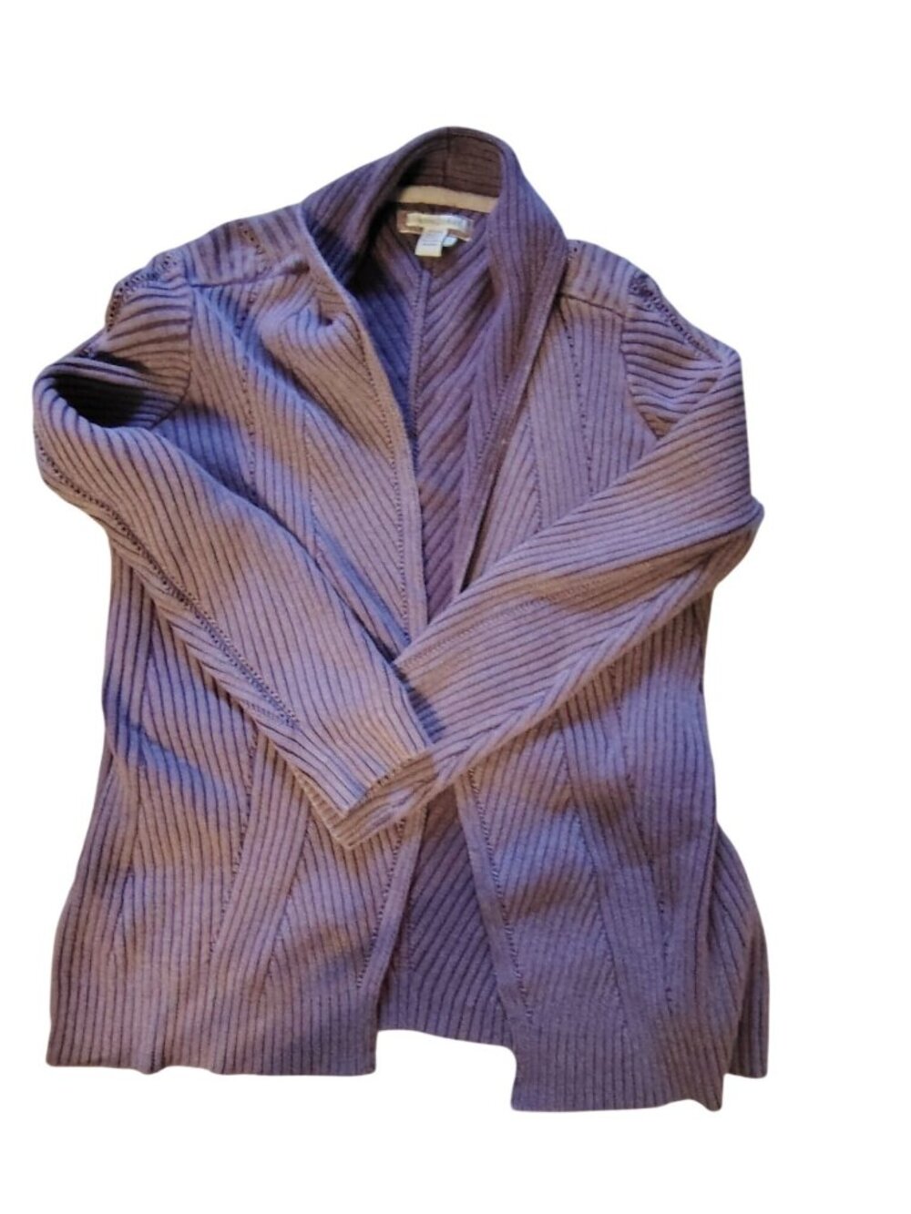 Carbon 2 Cobalt Blue Large Cardigan Sweater Thick Knit Stripe Long Sleeve Open